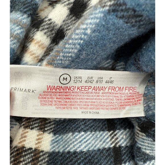 Primark Women's Plaid Flannel Button Up Shacket Shirt Medium Oversized Cabin Cor - Picture 8 of 13
